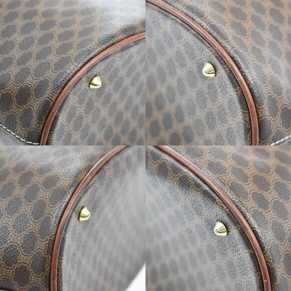 CELINE Logo Macadam Pattern Shoulder Tote Bag PVC Leather Brown GHW 62KB209 - Picture 7 of 15